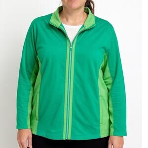 2/$30 Weekends by Chico’s Lightweight Utility Zip Jacket Size 3 (XL) Women Green